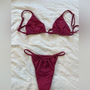 Elegant Maroon Bikini Set